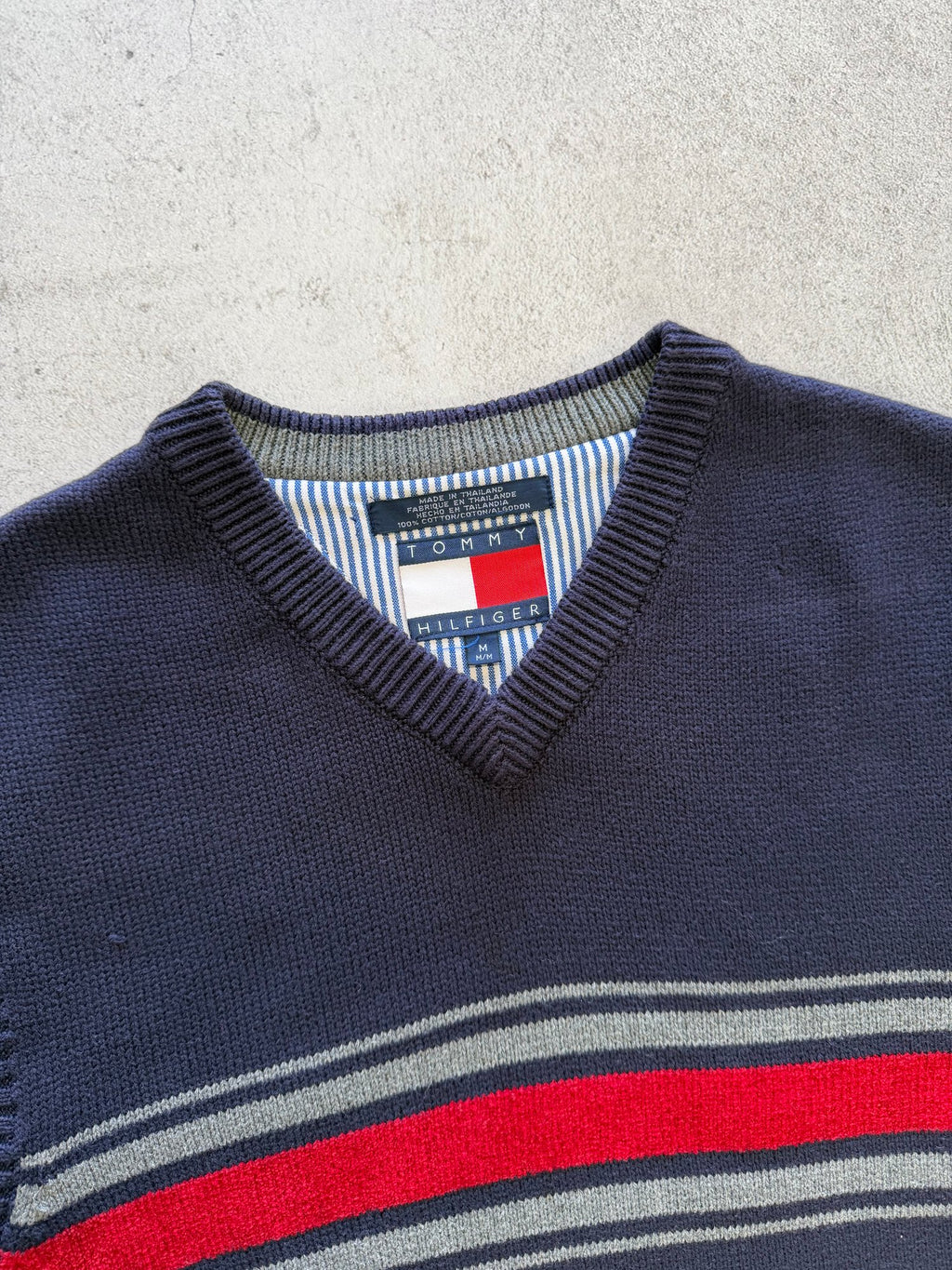 Tommy Hilfiger Striped V-Neck Vest - M