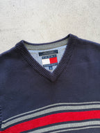 Tommy Hilfiger Striped V-Neck Vest - M