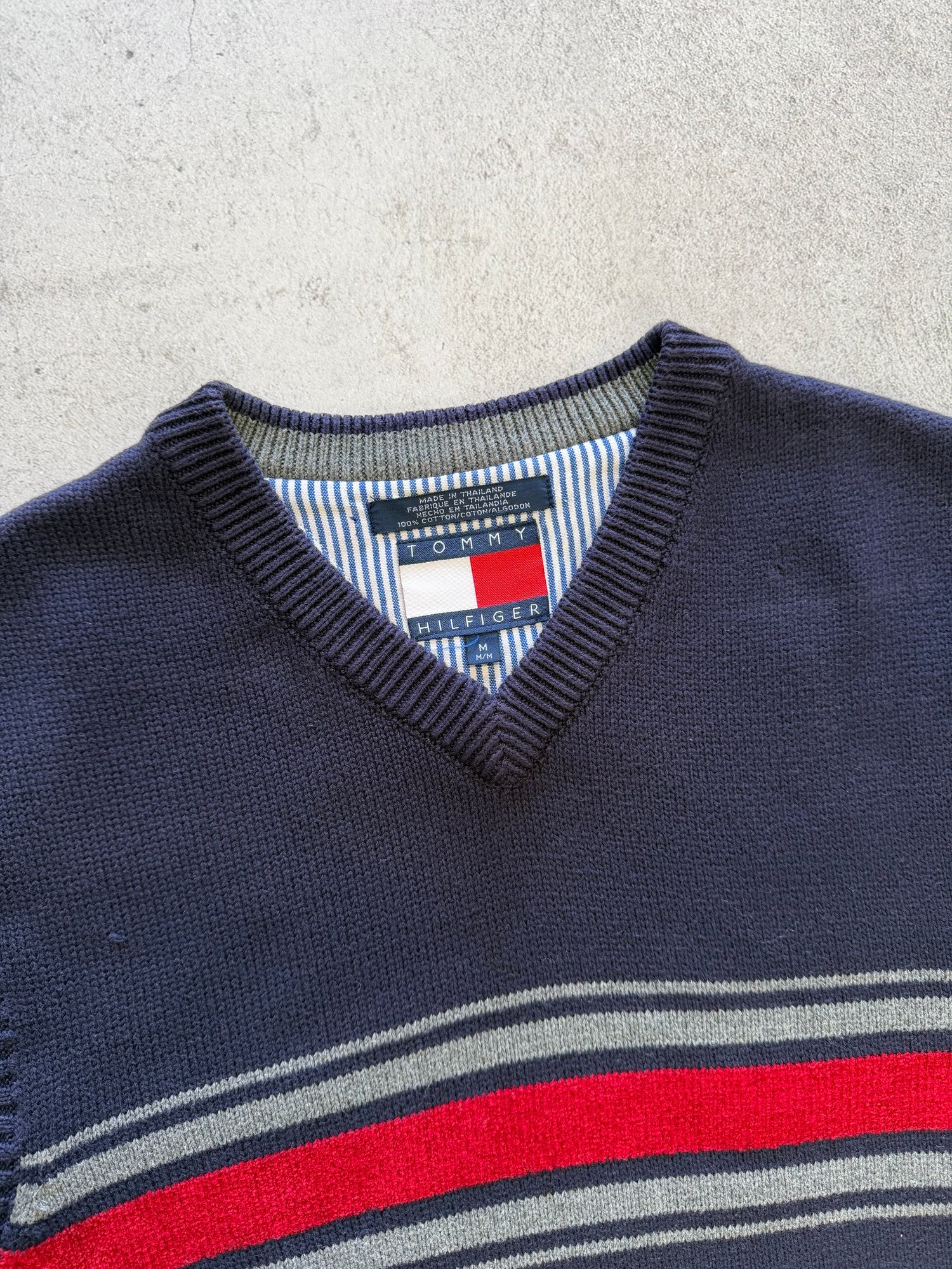 Tommy Hilfiger Striped V-Neck Vest - M