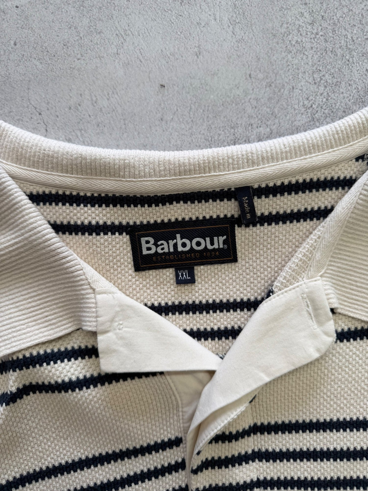Barbour Striped Long Sleeve Polo Shirt - XXL