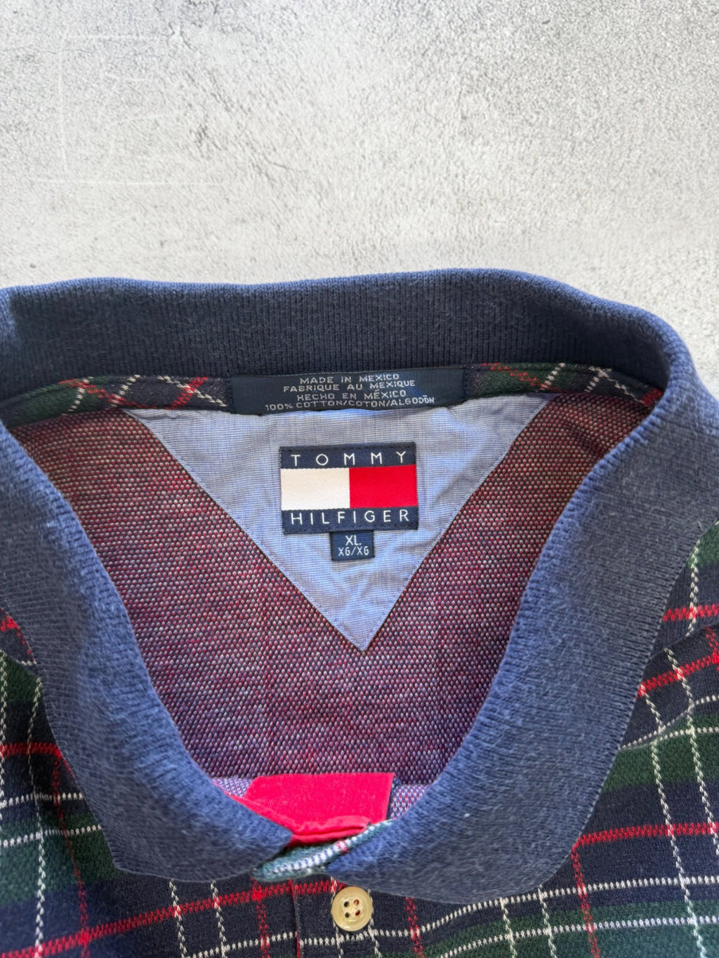 Tommy Hilfiger Plaid Polo Shirt - XL