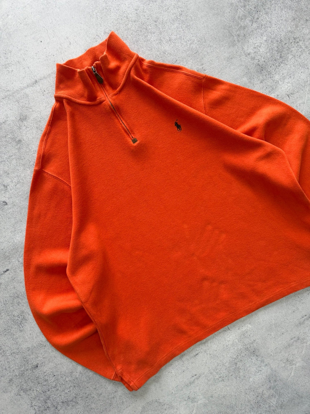Orange Polo Ralph Lauren Quarter Zip Sweater - L
