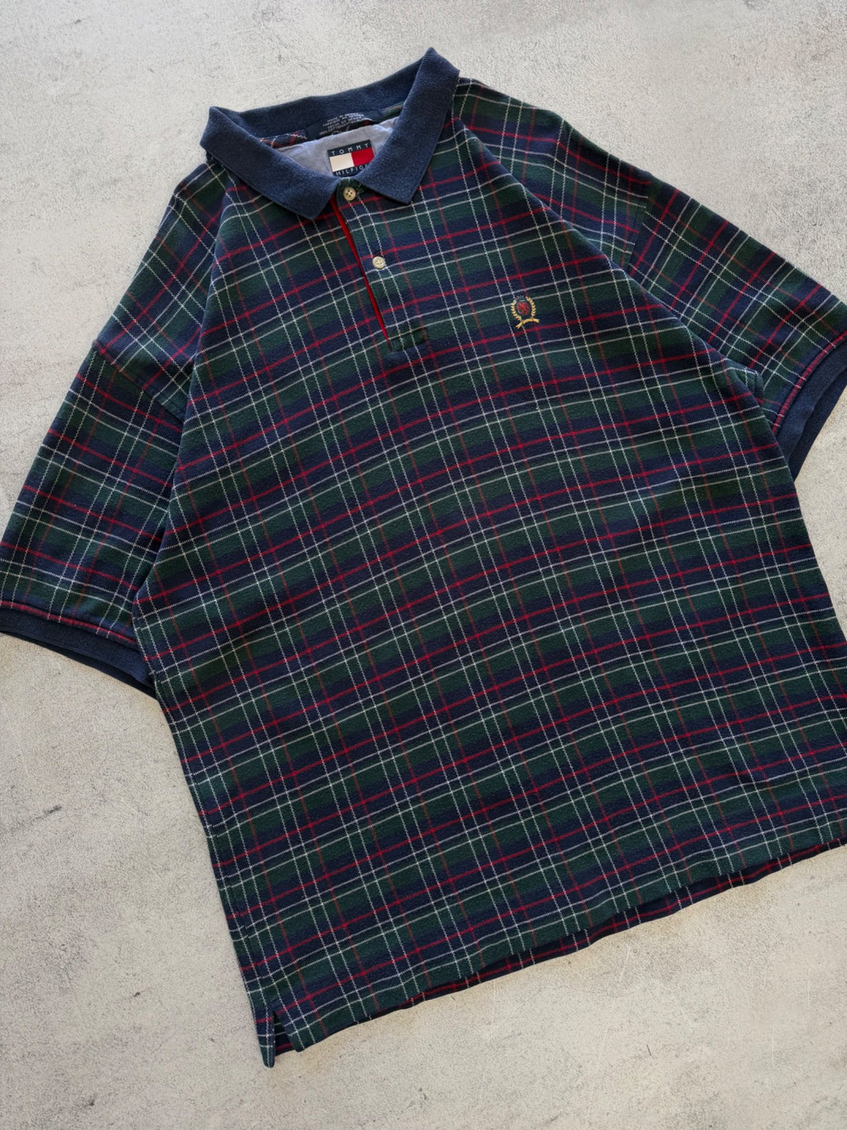 Tommy Hilfiger Plaid Polo Shirt - XL