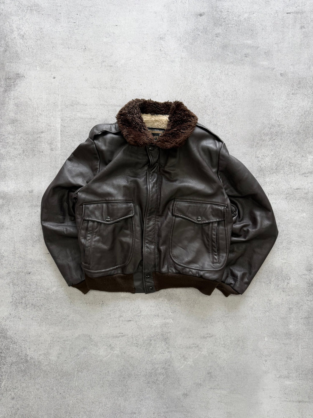 Vintage Cooper Genuine Leather Bomber Jacket - S