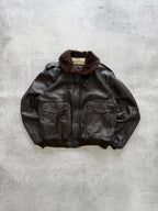 Vintage Cooper Genuine Leather Bomber Jacket - S
