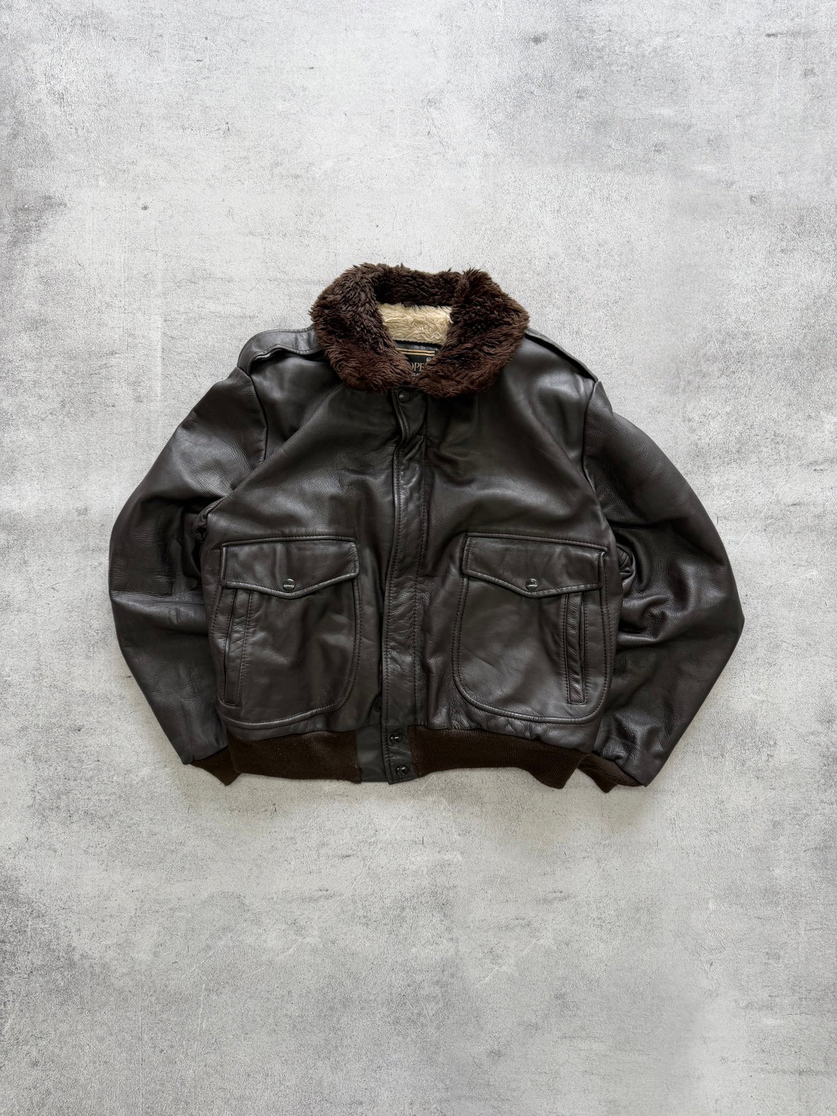 Vintage Cooper Genuine Leather Bomber Jacket - S