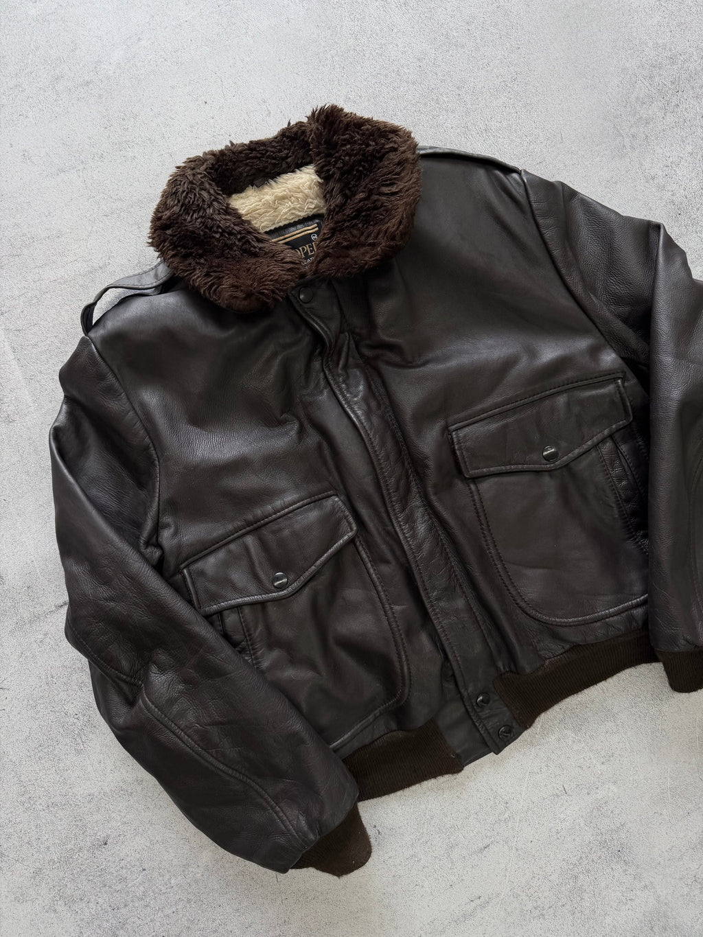 Vintage Cooper Genuine Leather Bomber Jacket - S
