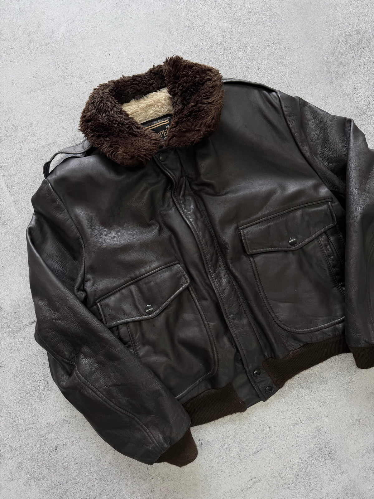 Vintage Cooper Genuine Leather Bomber Jacket - S