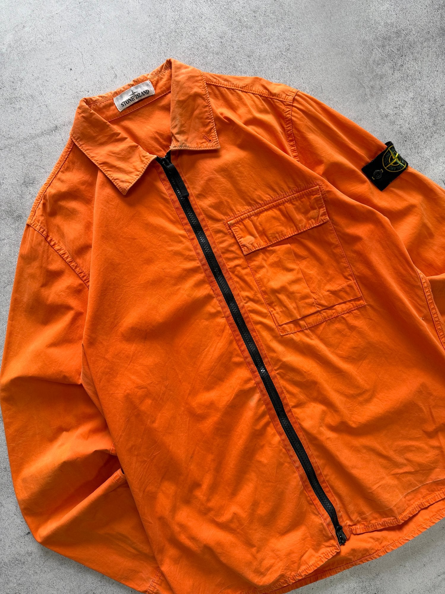 Stone Island Orange Zip Jacket - L