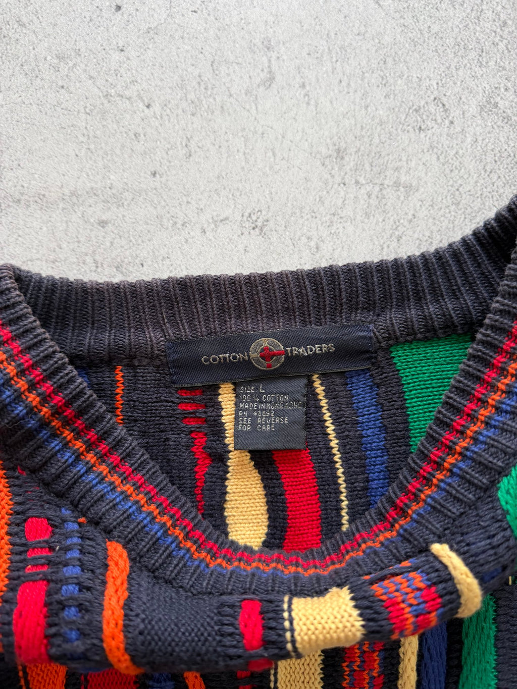 Vintage Cotton Traders Multicoloured Knit Sweater - L
