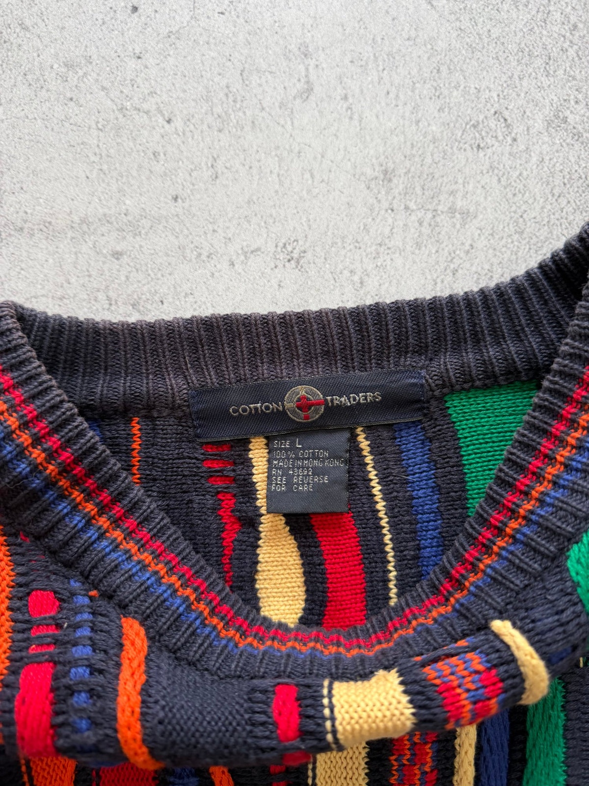 Vintage Cotton Traders Multicoloured Knit Sweater - L