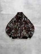 Vintage Stussy Patterned Fleece Jacket - S