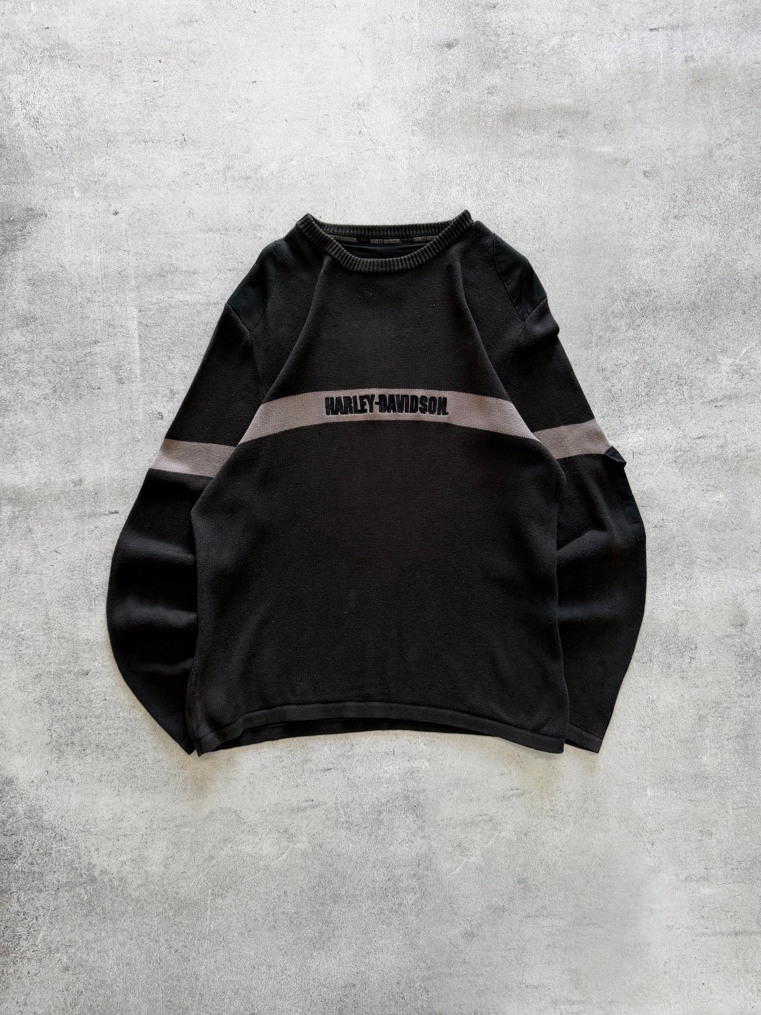 Vintage Harley-Davidson Black Knitwear Sweater - XL