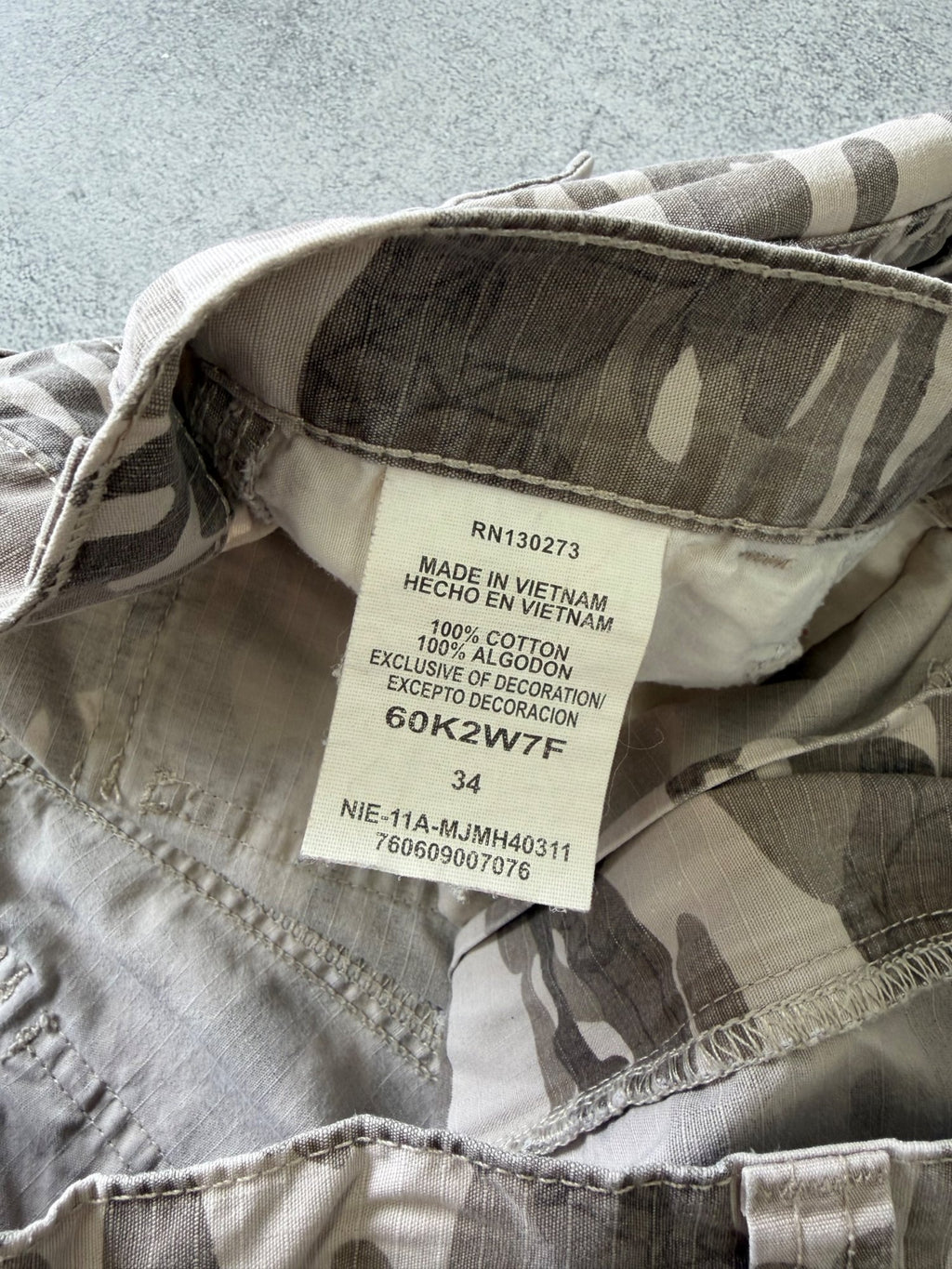 Wrangler Camouflage Cargo Shorts - W34