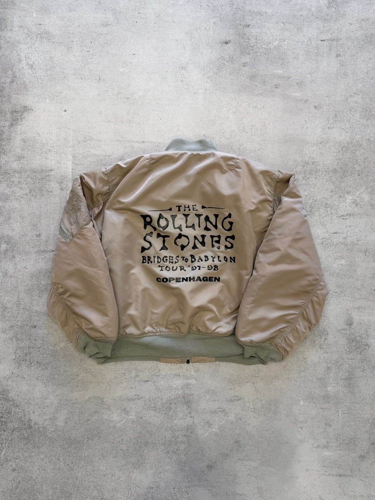 Vintage Schott MA-1 Bomber Jacket Rolling Stones Tour - XL