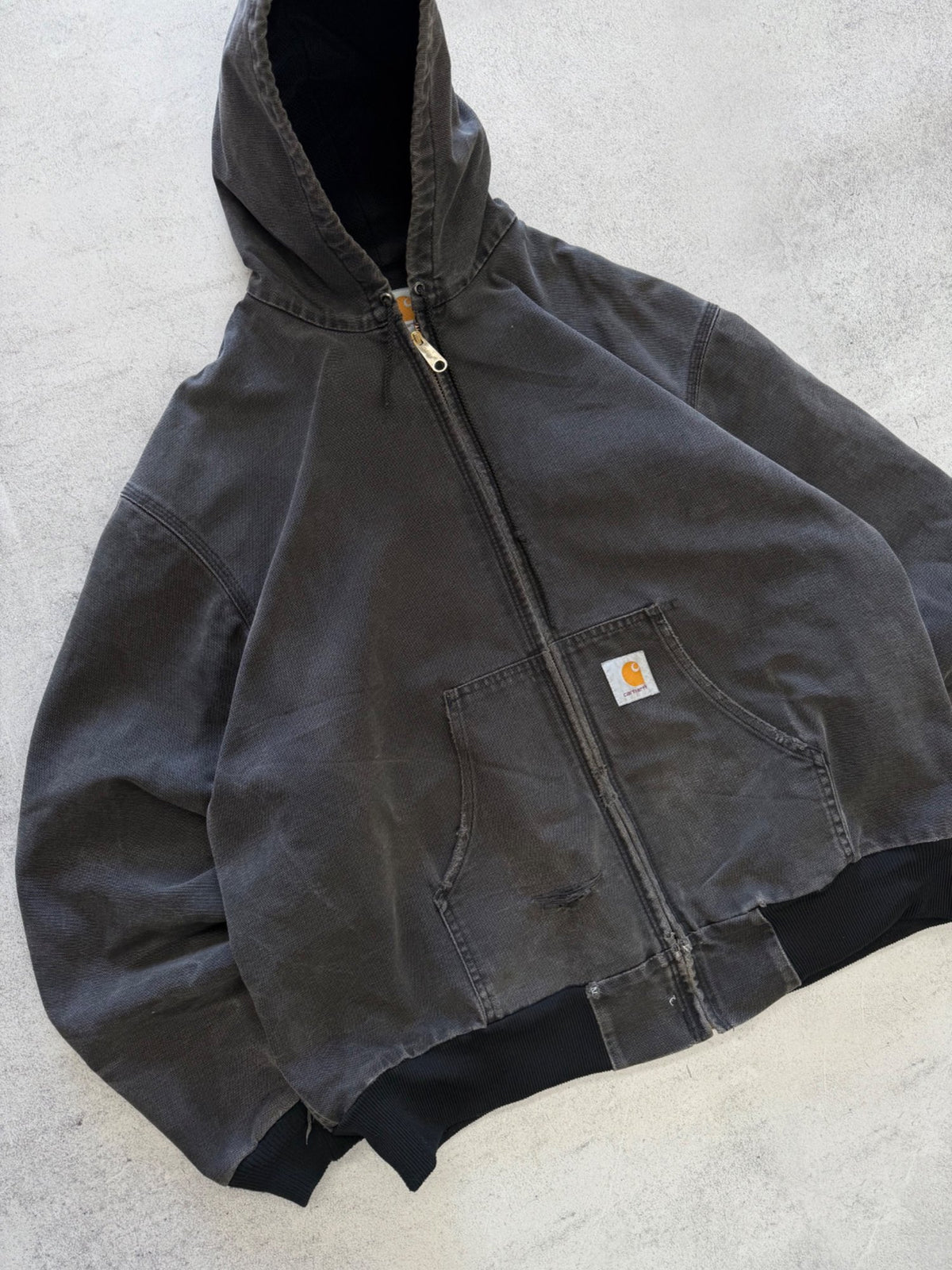 Carhartt Distressed Hooded Jacket - L