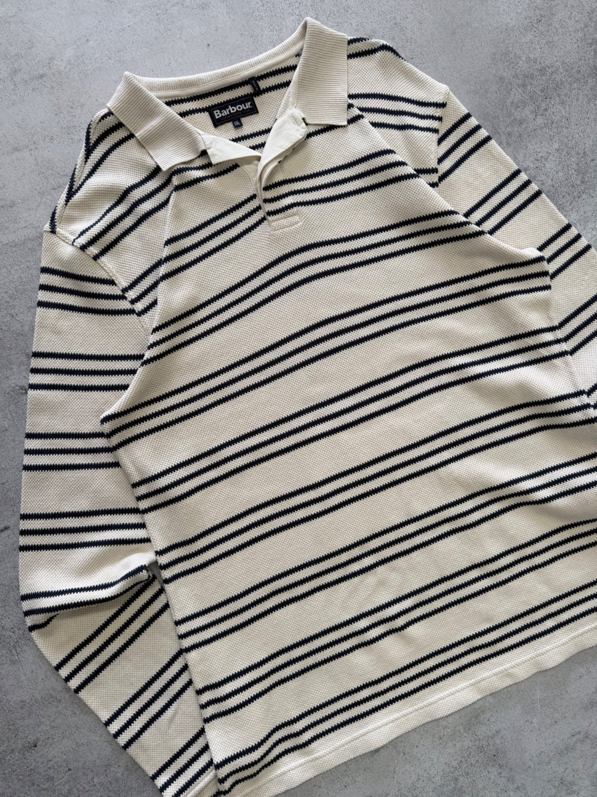 Barbour Striped Long Sleeve Polo Shirt - XXL