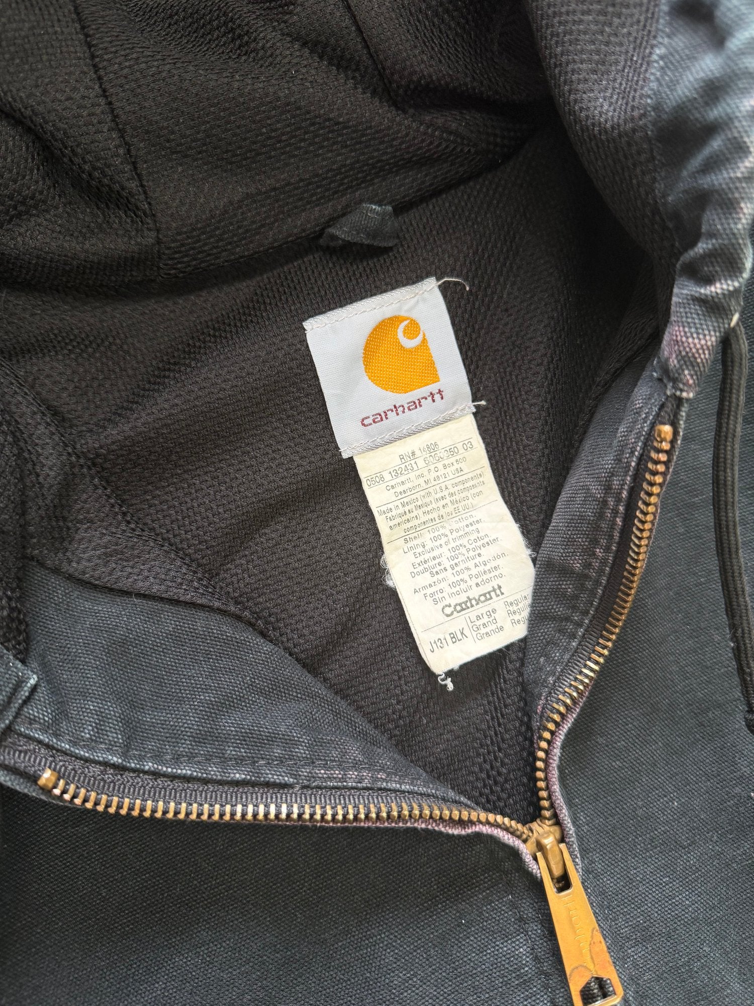 Carhartt Black Hooded Jacket - L