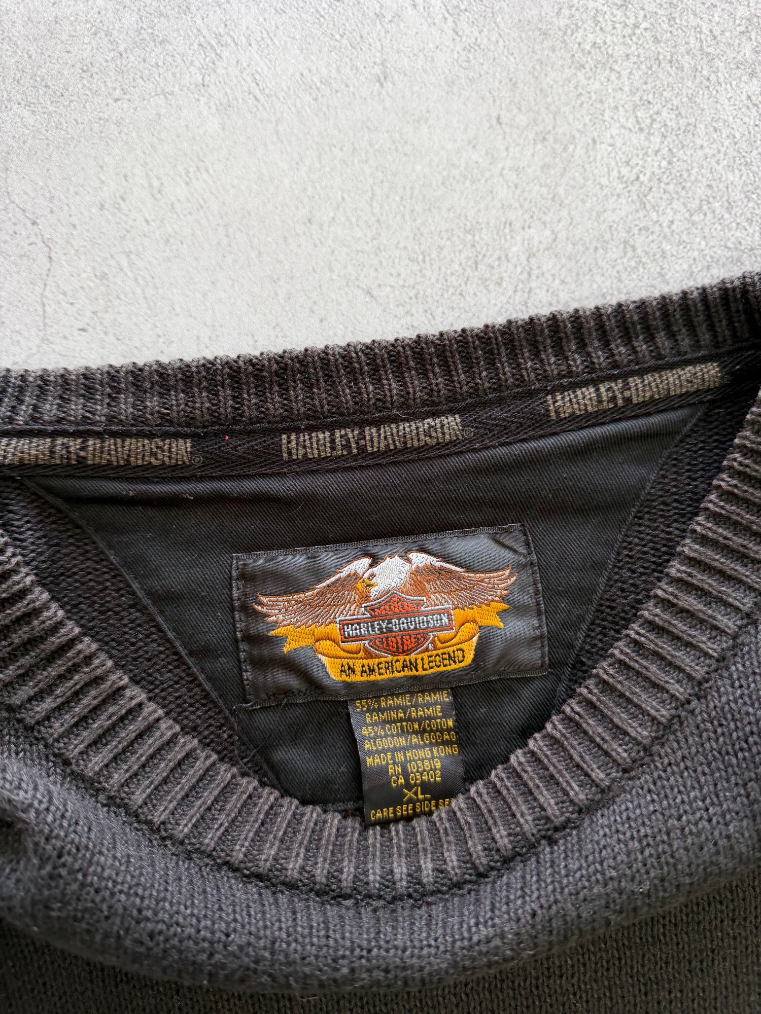 Vintage Harley-Davidson Black Knitwear Sweater - XL