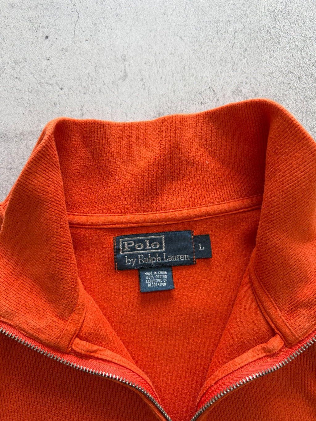 Orange Polo Ralph Lauren Quarter Zip Sweater - L