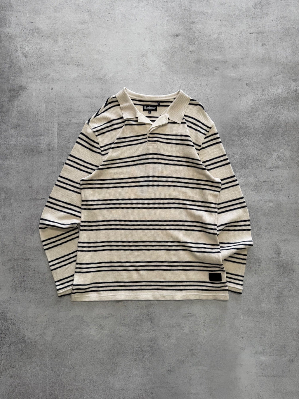 Barbour Striped Long Sleeve Polo Shirt - XXL