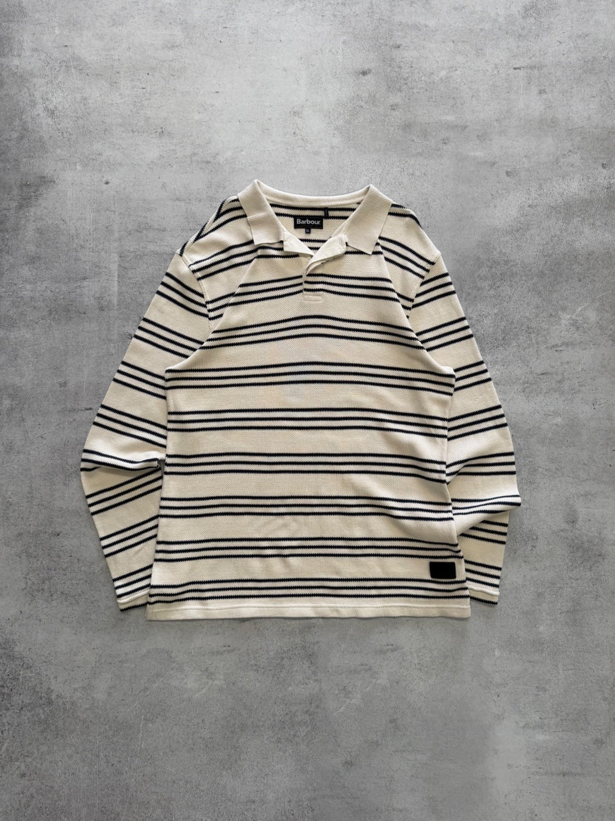 Barbour Striped Long Sleeve Polo Shirt - XXL