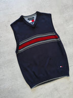 Tommy Hilfiger Striped V-Neck Vest - M