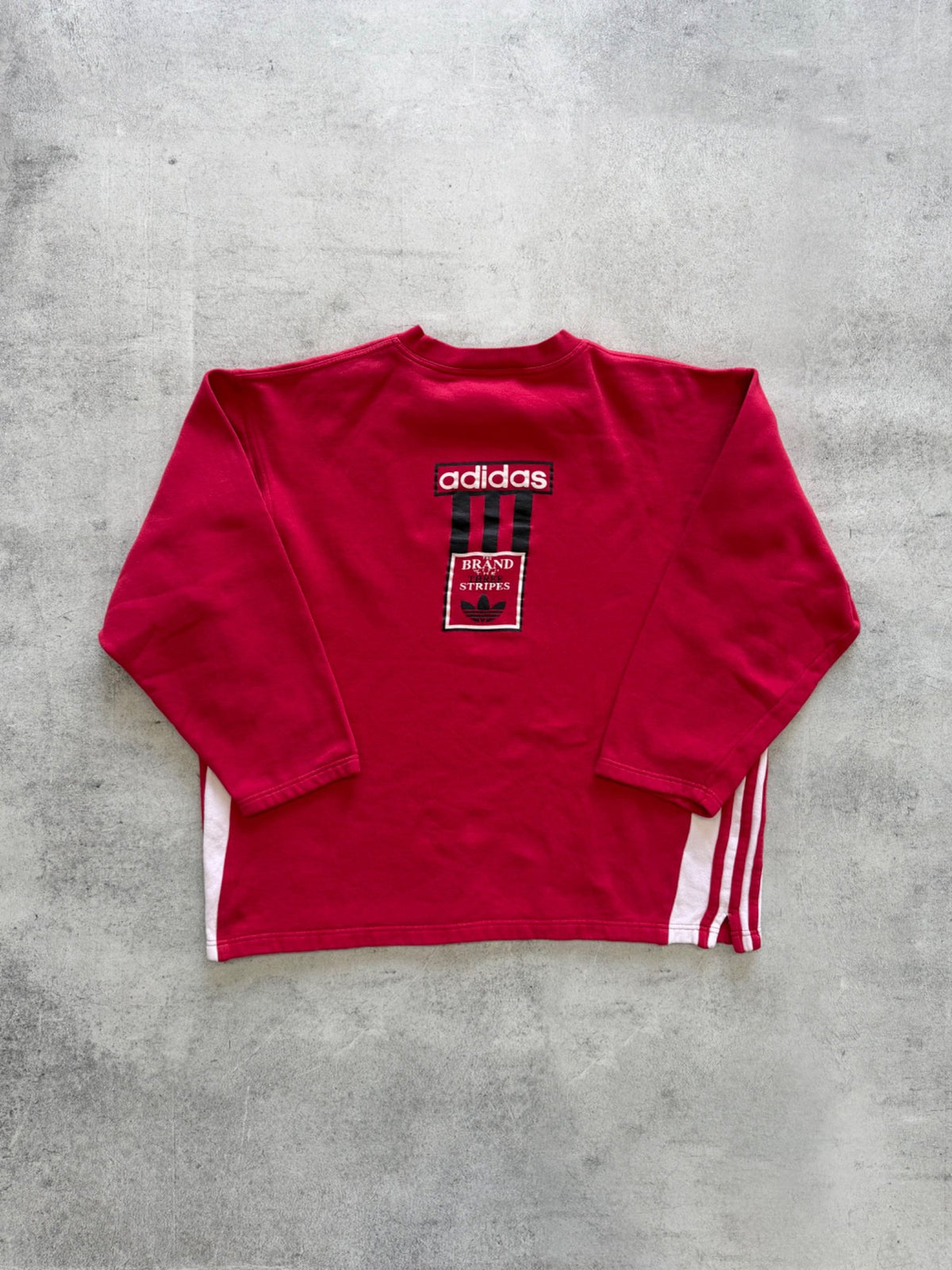 Vintage Adidas Brand Stripes Sweatshirt - L