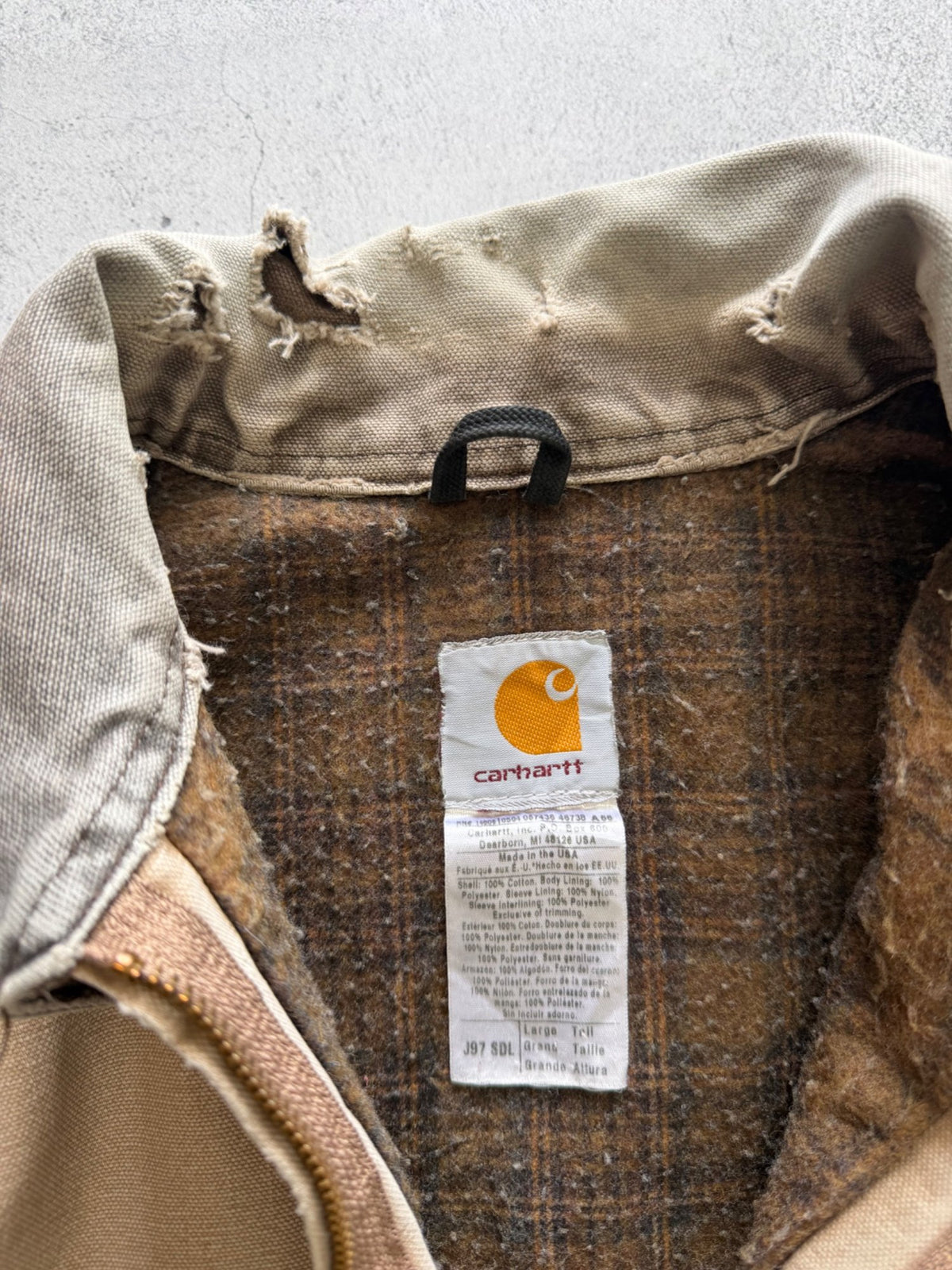 Vintage Beige Carhartt Detroit Jacket - L