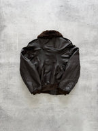 Vintage Cooper Genuine Leather Bomber Jacket - S
