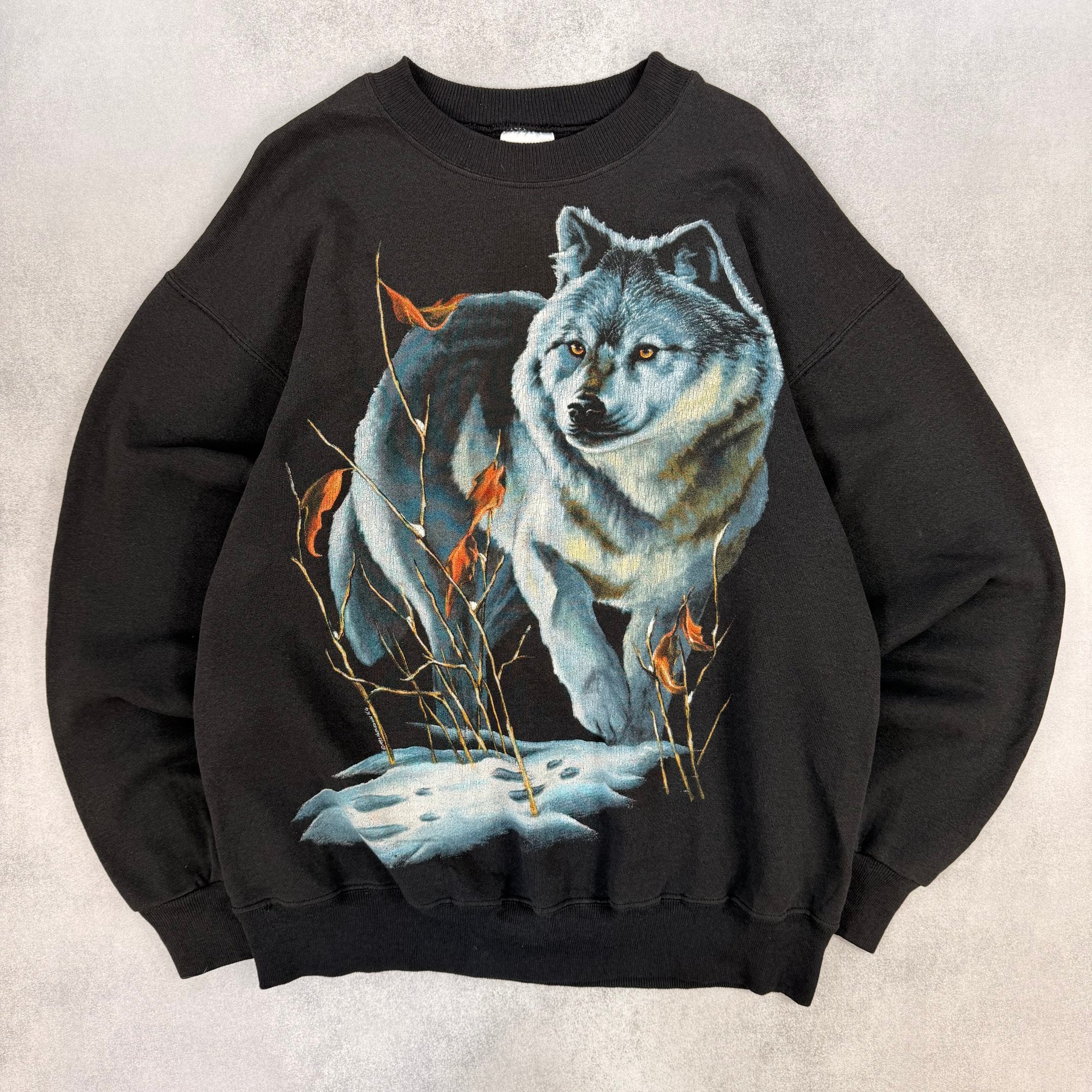Graphic Wolf Sweatshirt - L